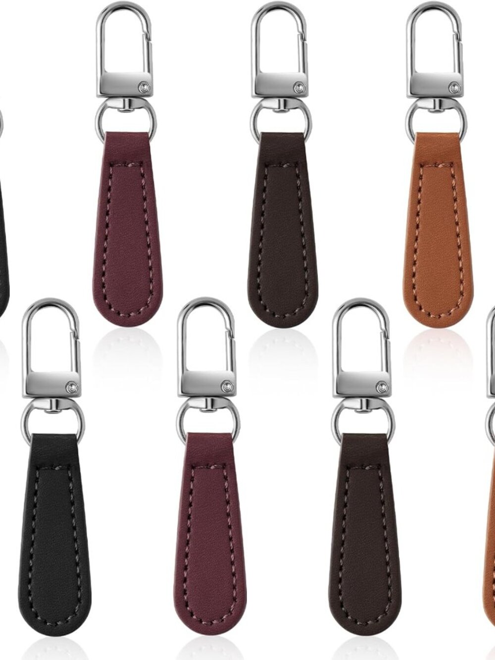 Zipper Pull Replacement PU Leather Handle Zipper Repair Tab 8 PCS
